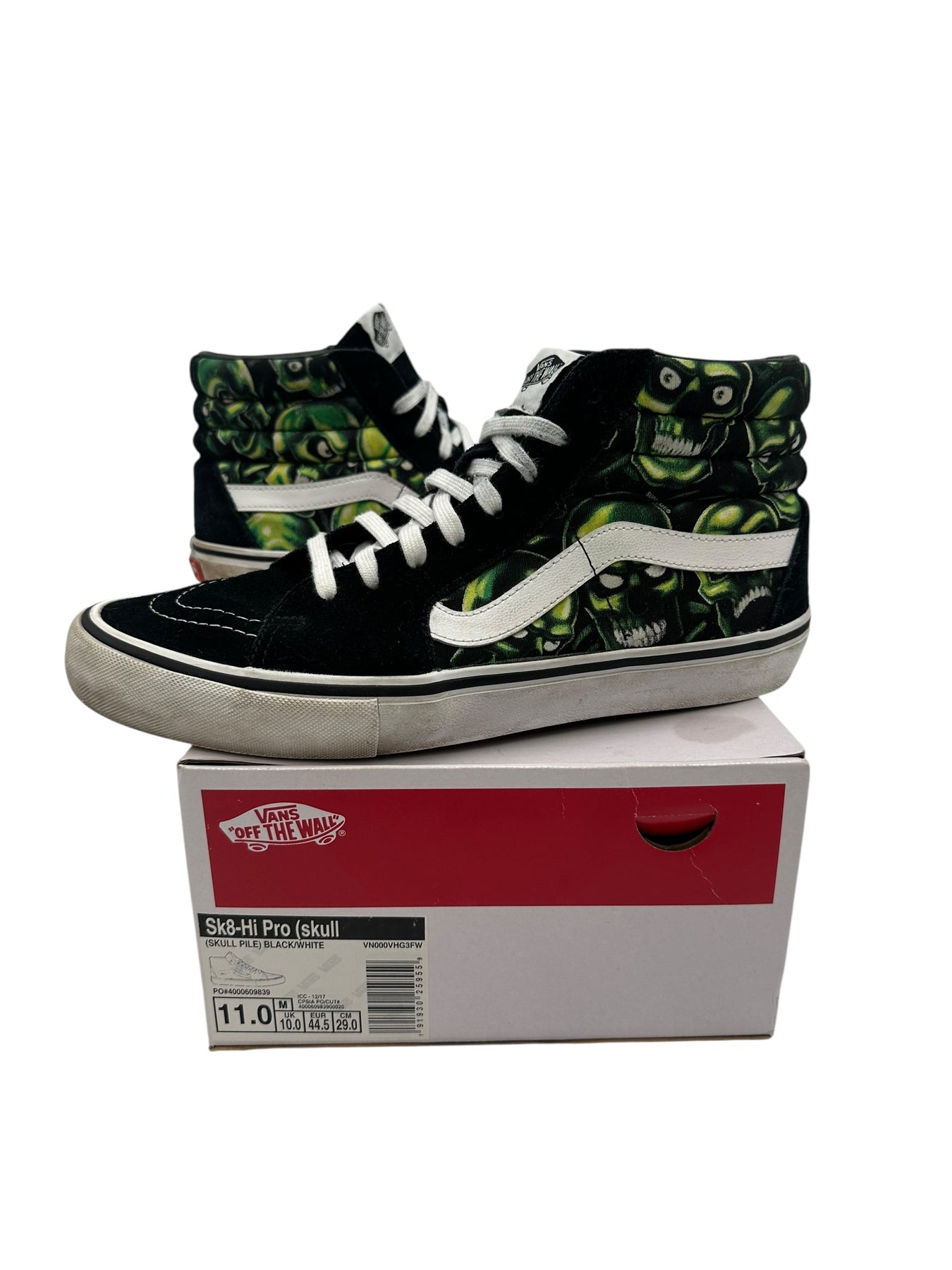 靴 Supreme VANS 18ss SK8-HI SKULL PILE VANS Sk8-Hi x Supreme Glow-In-The-Dark Skull Pile 2018 High
